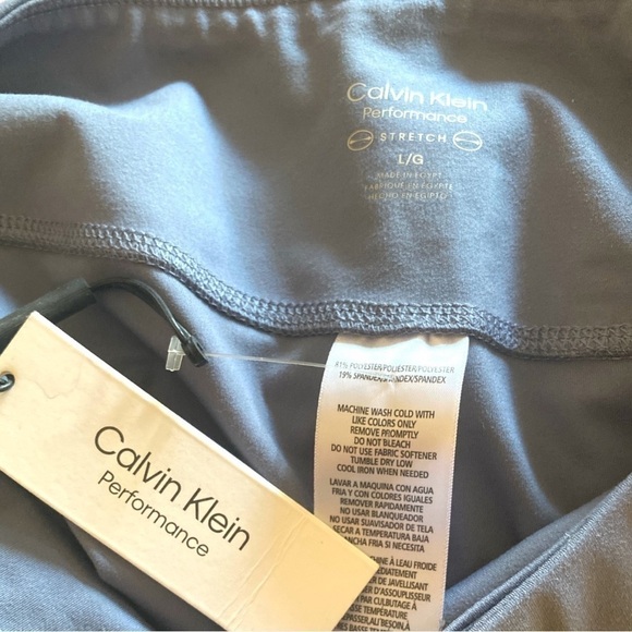 CALVIN KLEIN PERFORMANCE Split Hem Leggings Grey High Waist Size Large NWT - Picture 3 of 14